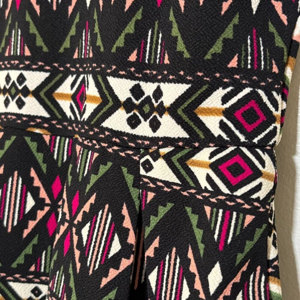 Alya Tribal Print Fit & Flare Mini Dress, Size Small – Boho Festival Style - Picture 7 of 12